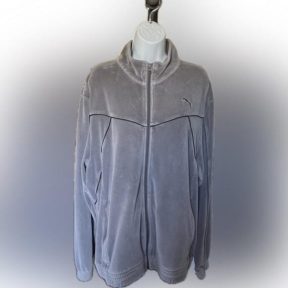 Puma Velour Full Zip Track Jacket Mens Size XL - Picture 2 of 9